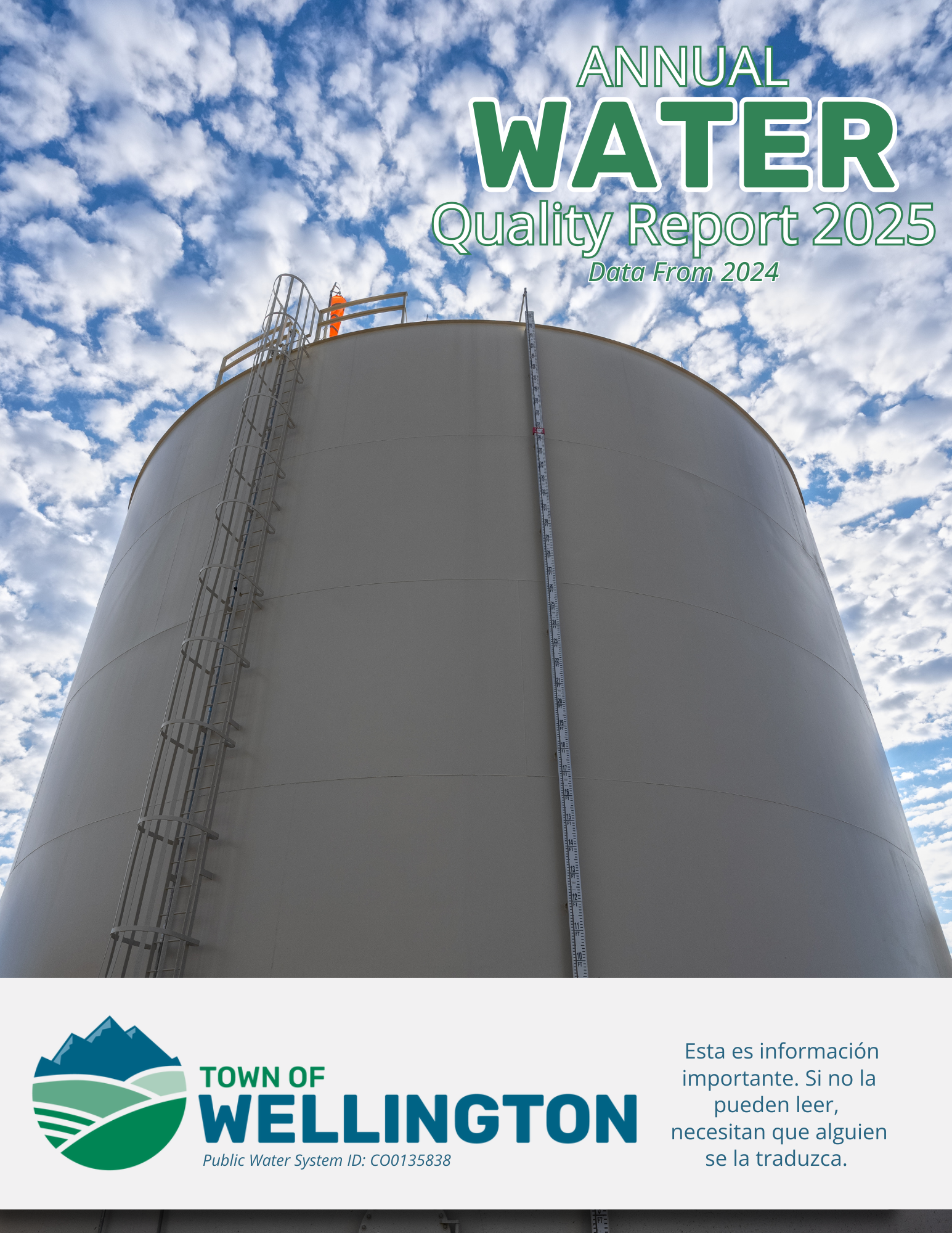 Cover of Wellington's 2025 Water Quality Report
